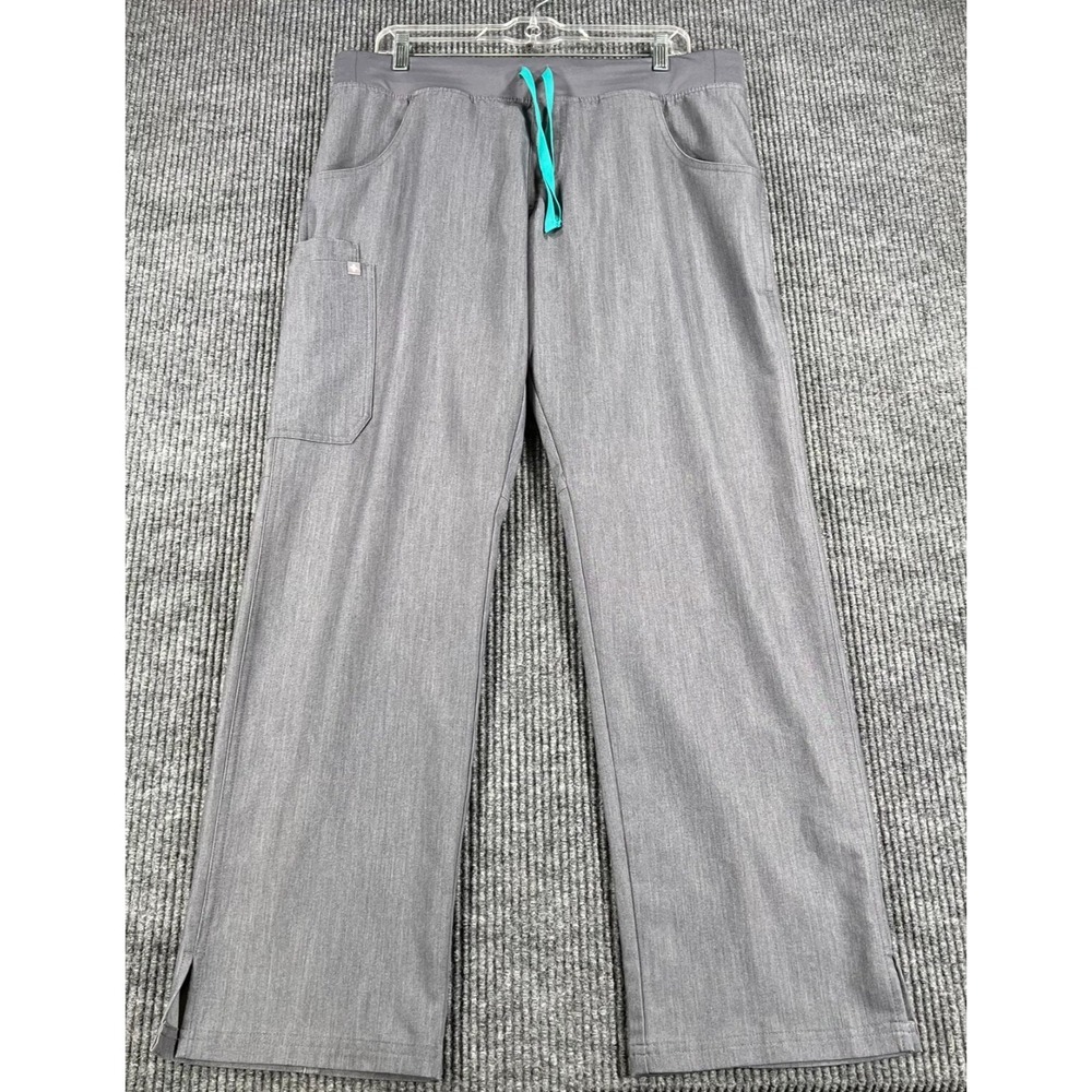 FIGS Kade Cargo Scrub Pants Womens Size Large Gray Drawstrings Technical Collect